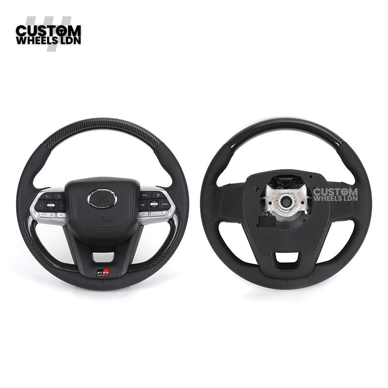 Toyota GR Custom Steering Wheel – Carbon Fibre, GR Badge, Black Leather Grips, OEM Controls | Fits GR Yaris, GR Corolla, GR86 + more | Plug & Play | Retrofit Upgrade for Older Models