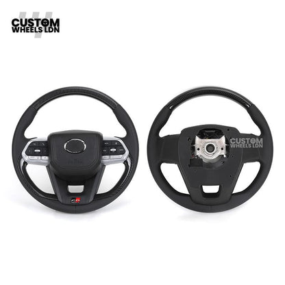 Toyota GR Custom Steering Wheel – Carbon Fibre, GR Badge, Black Leather Grips, OEM Controls | Fits GR Yaris, GR Corolla, GR86 + more | Plug & Play | Retrofit Upgrade for Older Models