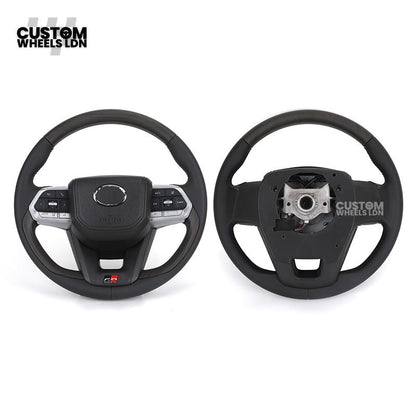 Toyota GR Custom Steering Wheel – Smooth Black Leather, OEM Trim, GR Badge, Factory Controls | Fits GR Yaris, GR Corolla, GR86 + more | Plug & Play | Retrofit Upgrade for Older Models