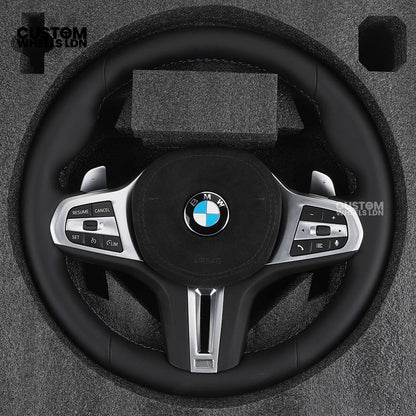 BMW Custom G-Series Steering Wheel – Alcantara Airbag, Smooth Leather Grip – Fits G20 G21 G30 G12 G15 G05 G07 + more