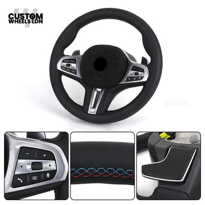 BMW Custom G-Series Steering Wheel – Alcantara Airbag, Smooth Leather Grip – Fits G20 G21 G30 G12 G15 G05 G07 + more