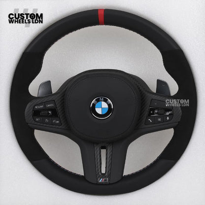 BMW Custom G-Series Flat Bottom Carbon LED Steering Wheel – Fits G20 G21 G22 G42 G80 G87 + more