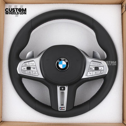 BMW Custom G-Series Heated Steering Wheel – OEM Style Silver Trim – Fits G20 G21 G30 G12 G15 G05 G07 + more