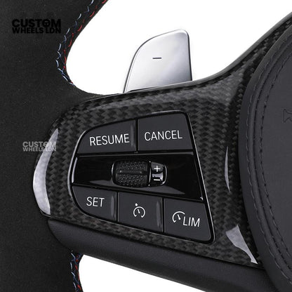 BMW Custom G-Series Flat Bottom Steering Wheel – Blue Stripe – Fits G20 G21 G22 G42 G80 G87 + more
