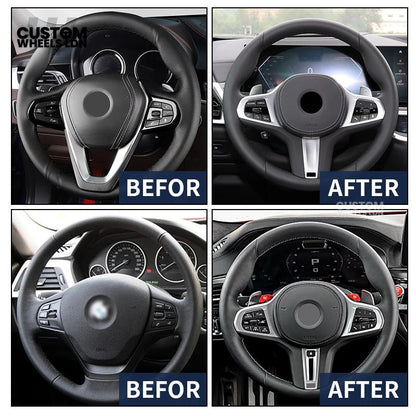 BMW Custom G-Series Steering Wheel – Alcantara Airbag, Smooth Leather Grip – Fits G20 G21 G30 G12 G15 G05 G07 + more
