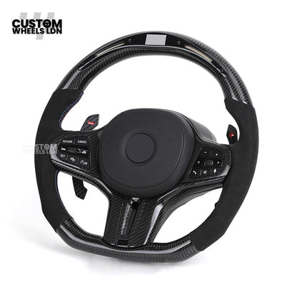 BMW Custom G-Series Steering Wheel – Carbon Fibre, Flat Bottom, LED Display, Carbon Paddles – Fits G20 G21 G22 G30 G15 G05 G07 + more