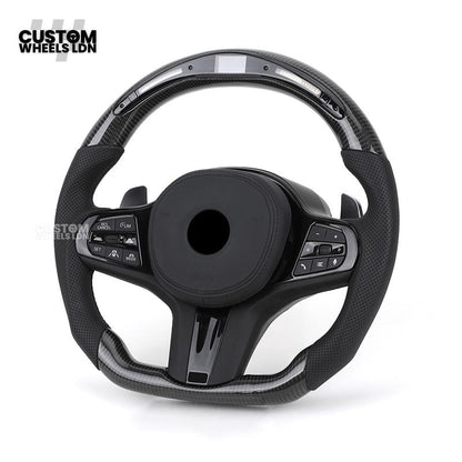 BMW Custom G-Series Flat Bottom Carbon LED Steering Wheel – Fits G20 G21 G22 G42 G80 G87 + more