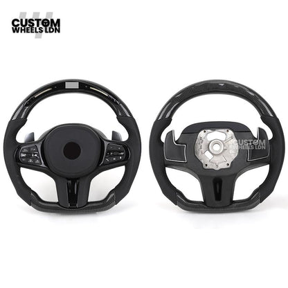 BMW Custom G-Series Flat Bottom Carbon LED Steering Wheel – Fits G20 G21 G22 G42 G80 G87 + more