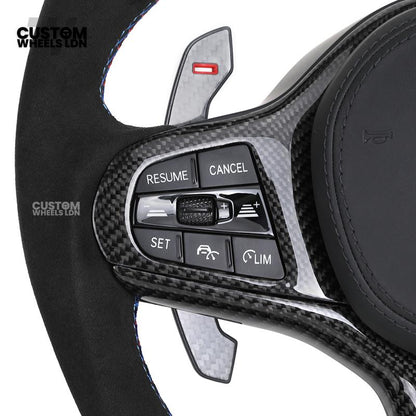 BMW Custom G-Series Steering Wheel – Carbon Fibre, Flat Bottom, LED Display, Carbon Paddles – Fits G20 G21 G22 G30 G15 G05 G07 + more