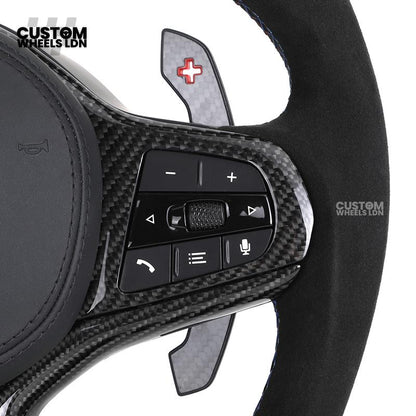 BMW Custom G-Series Steering Wheel – Carbon Fibre, Flat Bottom, LED Display, Carbon Paddles – Fits G20 G21 G22 G30 G15 G05 G07 + more