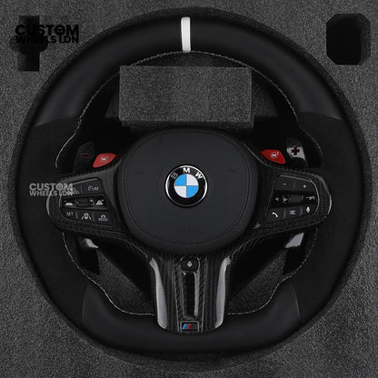 BMW Custom G-Series Heated M Performance Steering Wheel with M1/M2 Buttons – Fits G80 M3 G82 M4 G87 M2 + more