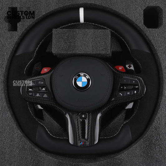 BMW Custom G-Series Heated M Performance Steering Wheel with M1/M2 Buttons – Fits G80 M3 G82 M4 G87 M2 + more