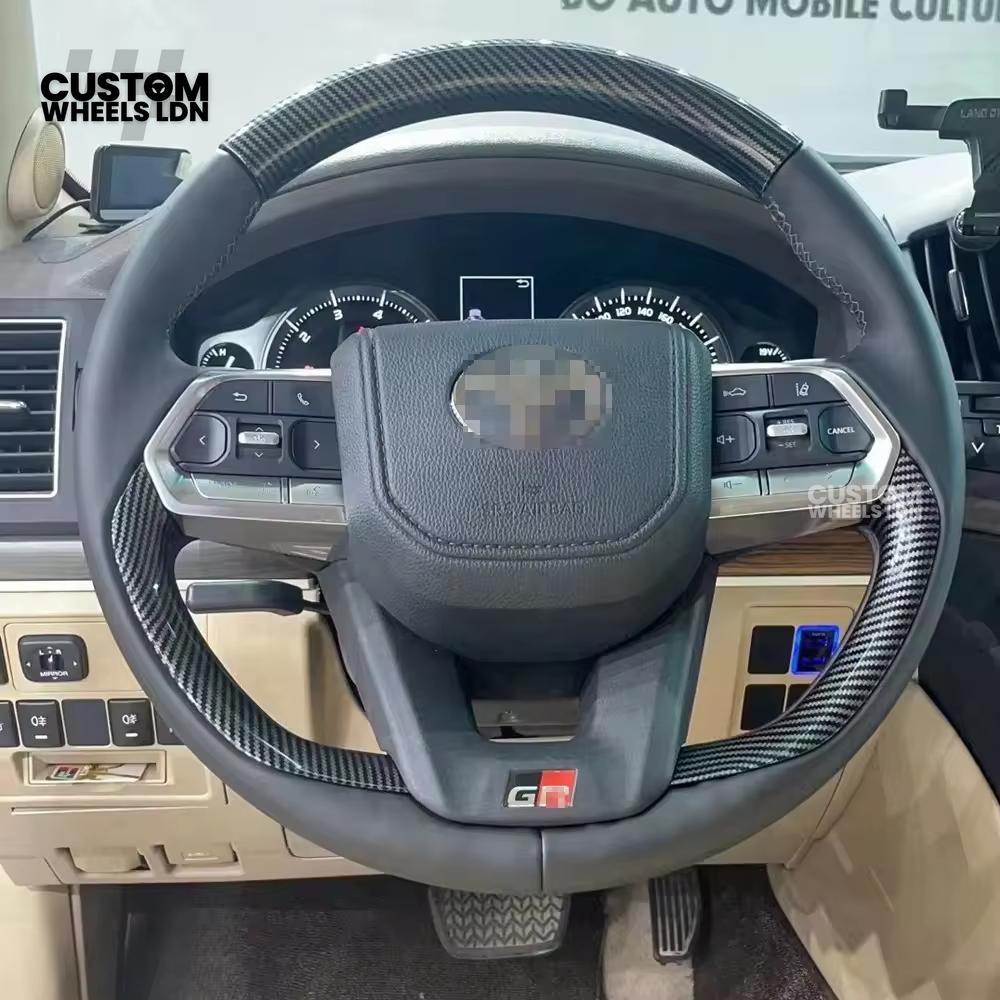 Toyota GR Custom Steering Wheel – Carbon Fibre, GR Badge, Black Leather Grips, OEM Controls | Fits GR Yaris, GR Corolla, GR86 + more | Plug & Play | Retrofit Upgrade for Older Models