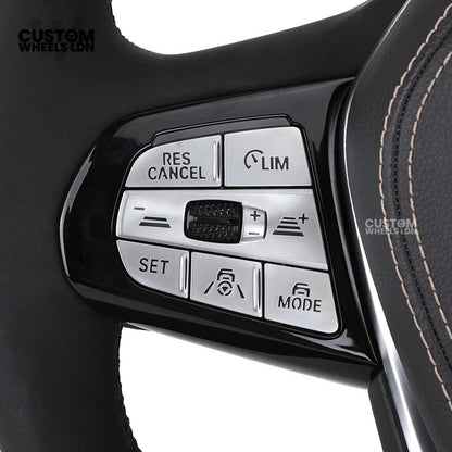 BMW Custom ID6 Steering Wheel – Smooth Leather & Brushed Silver Trim – Fits iX3 iX i4 G60 G70 + more