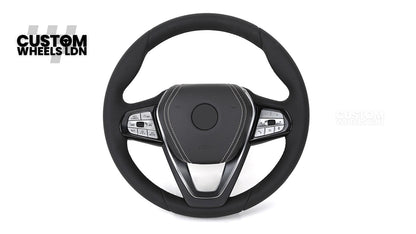 BMW Custom ID6 Steering Wheel – Smooth Leather & Brushed Silver Trim – Fits iX3 iX i4 G60 G70 + more