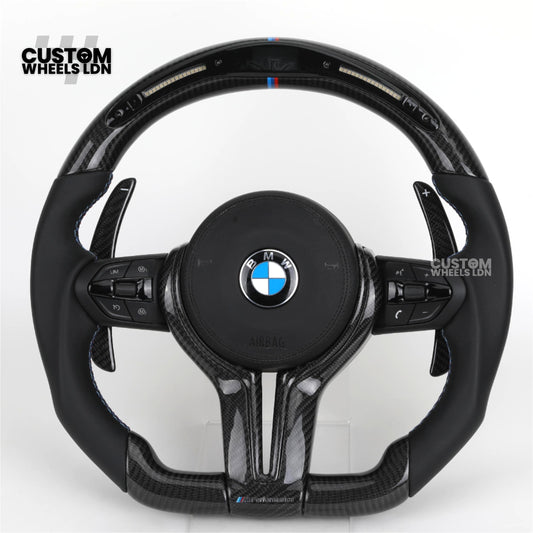 BMW Custom F-Series LED Carbon Fibre Steering Wheel – Smooth Grip | Fits F20 F22 F30 F32 F36 M2 M3 M4 + more