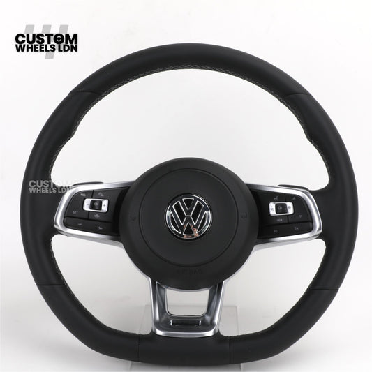 VW MK7 Custom Steering Wheel | Full Leather | Complete Plug & Play | Fits Golf GTI, R, GTD + more