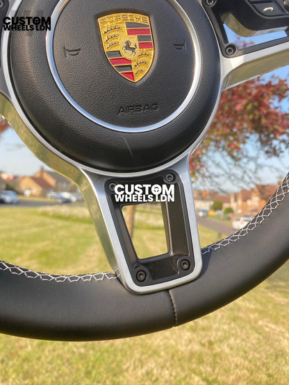 Porsche Custom Steering Wheel – Smooth & Perforated Leather, OEM Paddles, OEM Buttons | Fits 991, 997, 981, 718, Panamera, Cayenne + more | Plug & Play | With Airbag | Upgrade for Older Models Available