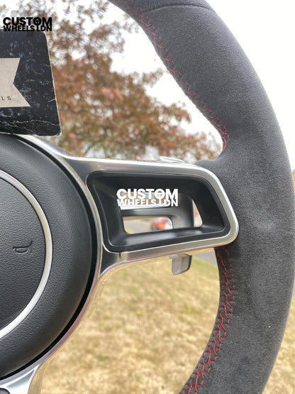 Porsche Custom Steering Wheel GT3RS Style – Alcantara, Red Stitching & Red 12 O’Clock Stripe | Fits 997, 991.1, Cayman, Boxster, Macan, Cayenne + more | Plug & Play | With Airbag | Upgrade for Older Models Available