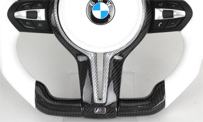 BMW Custom Steering Wheel For F series White Leather and Carbon Fibre