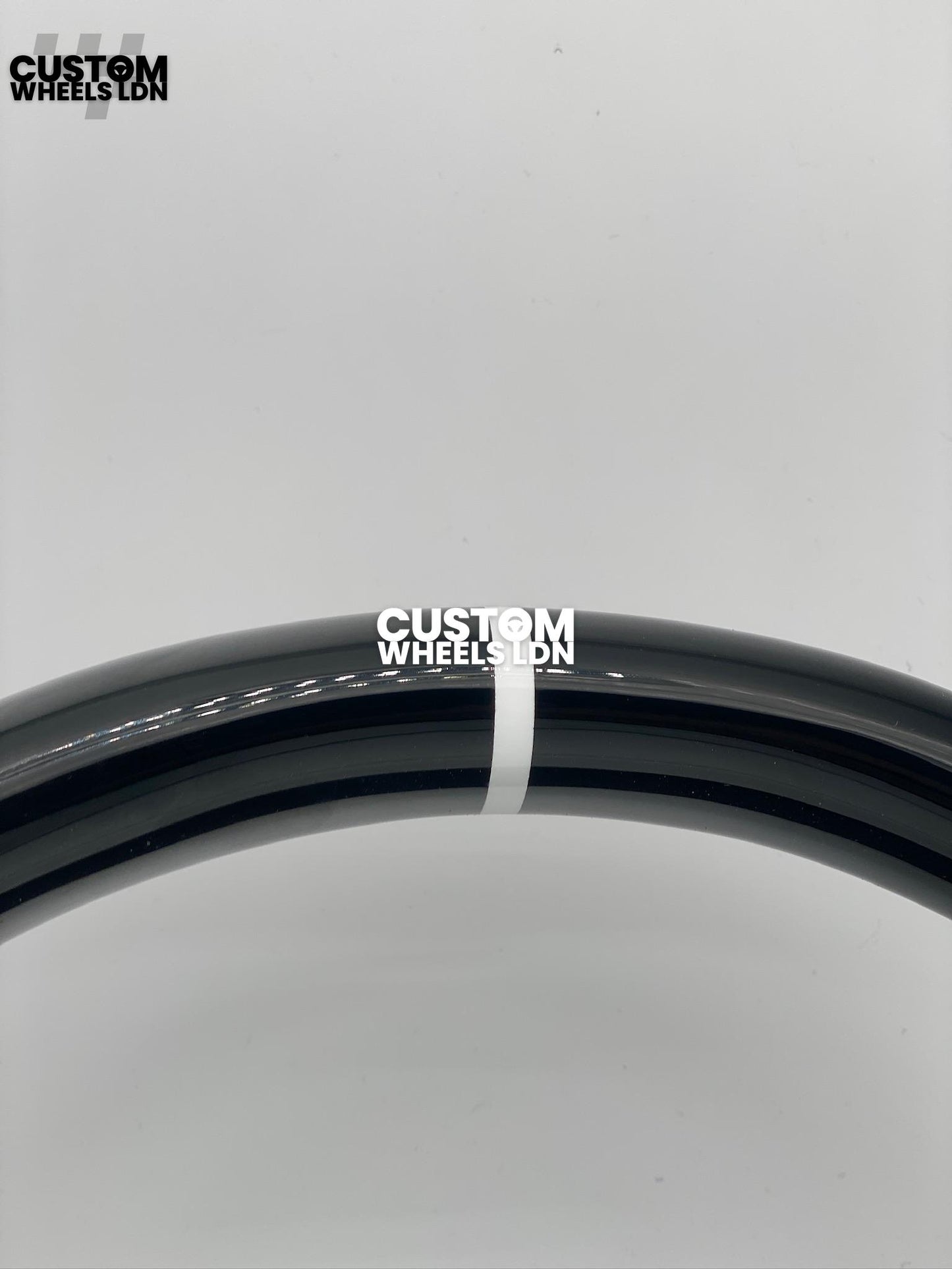 BMW Custom Flat Bottom Steering Wheel – Gloss Carbon, White Perforated Leather, Black Buttons, White Stripe | Fits F20, F22, F30, F32, F36, F87 + more | Plug & Play | Complete with Airbag | Upgrade for Older Models Available