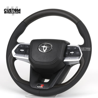 Toyota GR Custom Steering Wheel – Smooth Black Leather, OEM Trim, GR Badge, Factory Controls | Fits GR Yaris, GR Corolla, GR86 + more | Plug & Play | Retrofit Upgrade for Older Models
