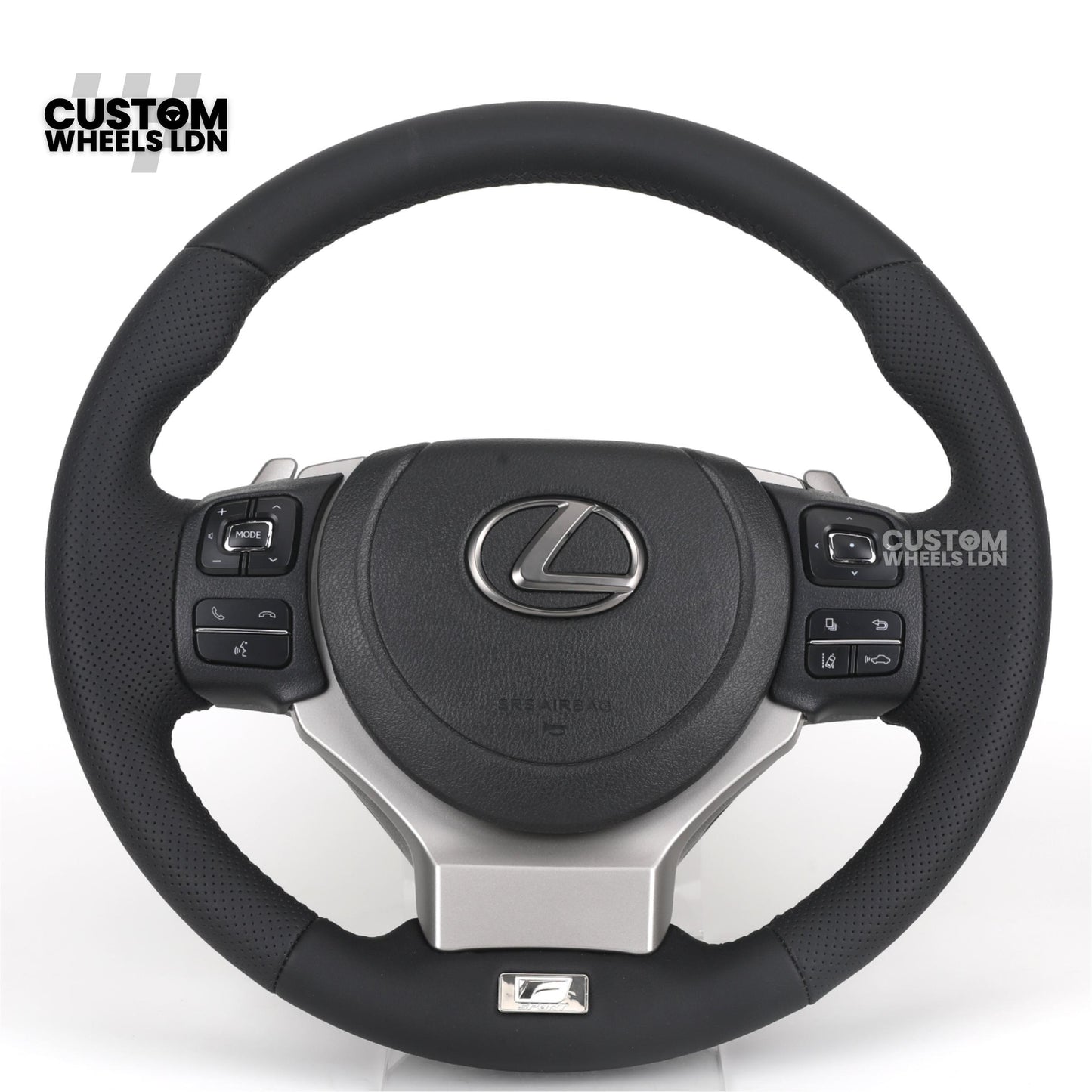 Lexus Custom F Sport Steering Wheel – Perforated Leather, Silver Trim, OEM Controls | Fits IS, GS, RC, RX + more | Plug & Play | Luxury Retrofit Upgrade