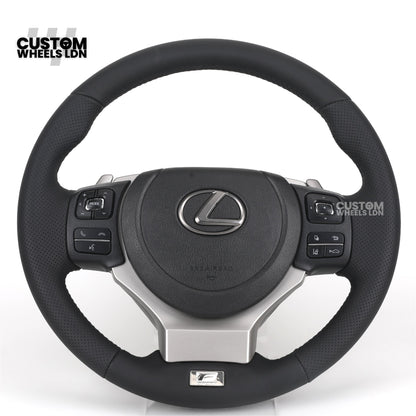 Lexus Custom F Sport Steering Wheel – Perforated Leather, Silver Trim, OEM Controls | Fits IS, GS, RC, RX + more | Plug & Play | Luxury Retrofit Upgrade