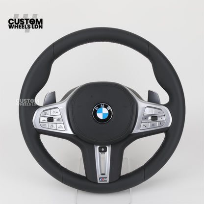 BMW Custom G-Series Heated Steering Wheel – OEM Style Silver Trim – Fits G20 G21 G30 G12 G15 G05 G07 + more