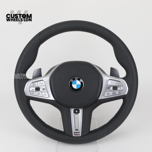 BMW Custom G-Series Heated Steering Wheel – OEM Style Silver Trim – Fits G20 G21 G30 G12 G15 G05 G07 + more