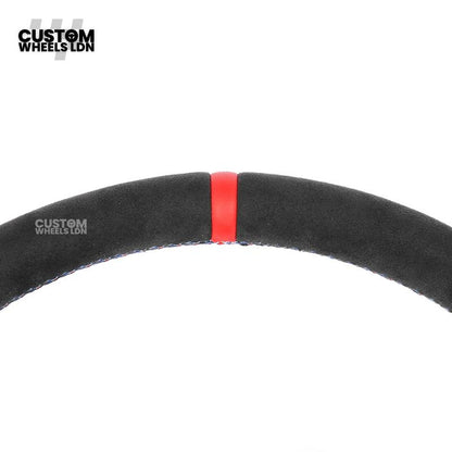 BMW Custom LCI-Style Flat Bottom Steering Wheel – Alcantara, Carbon Fibre Trims, M-Coloured Stitching, Red M Buttons, Carbon Paddles | Fits G80 M3, G82 M4, G20 3 Series, G22 4 Series, G30 5 Series + more | Plug & Play | Retrofit Upgrade for Older Models