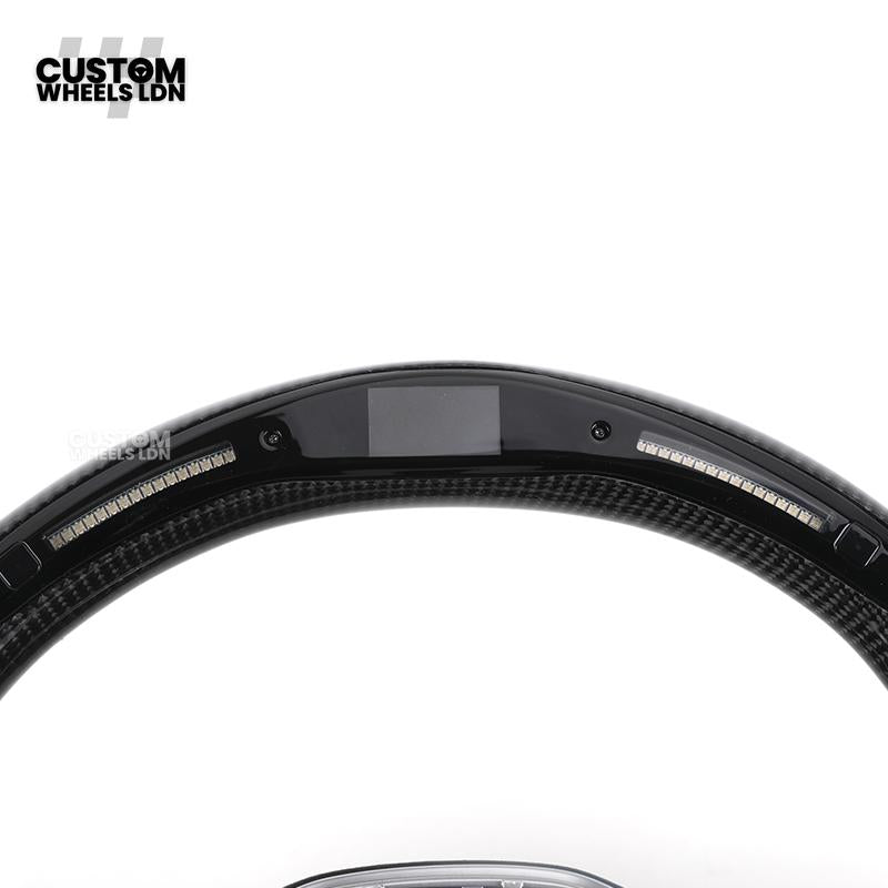 VW MK8 Custom Steering Wheel – LED Display | Carbon Fibre | Start & Drive Select Buttons | Fits Golf GTI R Mk8 + more