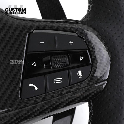 BMW Custom Carbon Heated Steering Wheel with LED Display – M-Stitch – Flat Bottom - Lane Assist – Fits F20 F22 F23 F30 F31 F32 F33 F36 F87 F80 F82 F10 F12 F13 + more