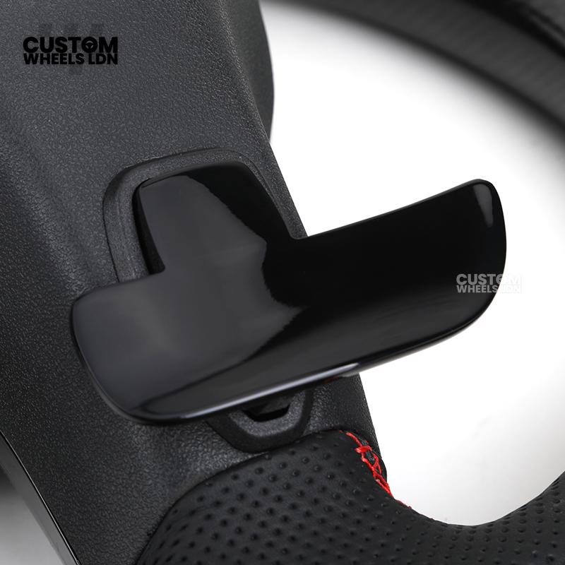 Mercedes Custom AMG Flat Bottom Steering Wheel – Perforated Leather & Gloss Carbon Fibre, LED Display, Red Stitching, Piano Black Trim, Touch Control Buttons, AMG Badge | Fits C-Class, E-Class, CLS, GLC, GLE, G-Class + more | Plug & Play | Retrofit Upgrad