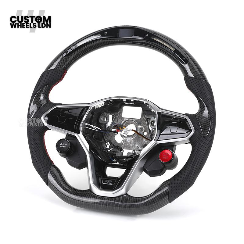 VW MK8 Custom Steering Wheel – LED Display | Carbon Fibre | Start & Drive Select Buttons | Fits Golf GTI R Mk8 + more