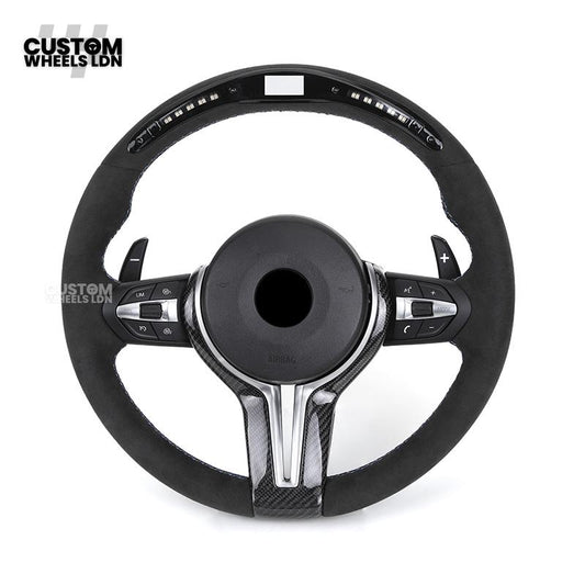 BMW Custom Steering Wheel – Alcantara with LED Display & Carbon Insert | Fits F20 F22 F30 F32 F36 F10 F06 F13 X1 X3 X4 X5 X6 + More
