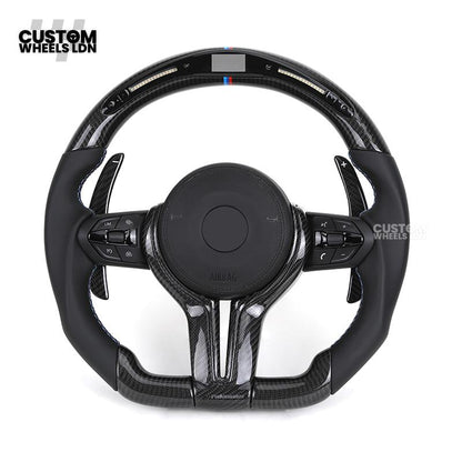 BMW Custom F-Series LED Carbon Fibre Steering Wheel – Smooth Grip | Fits F20 F22 F30 F32 F36 M2 M3 M4 + more