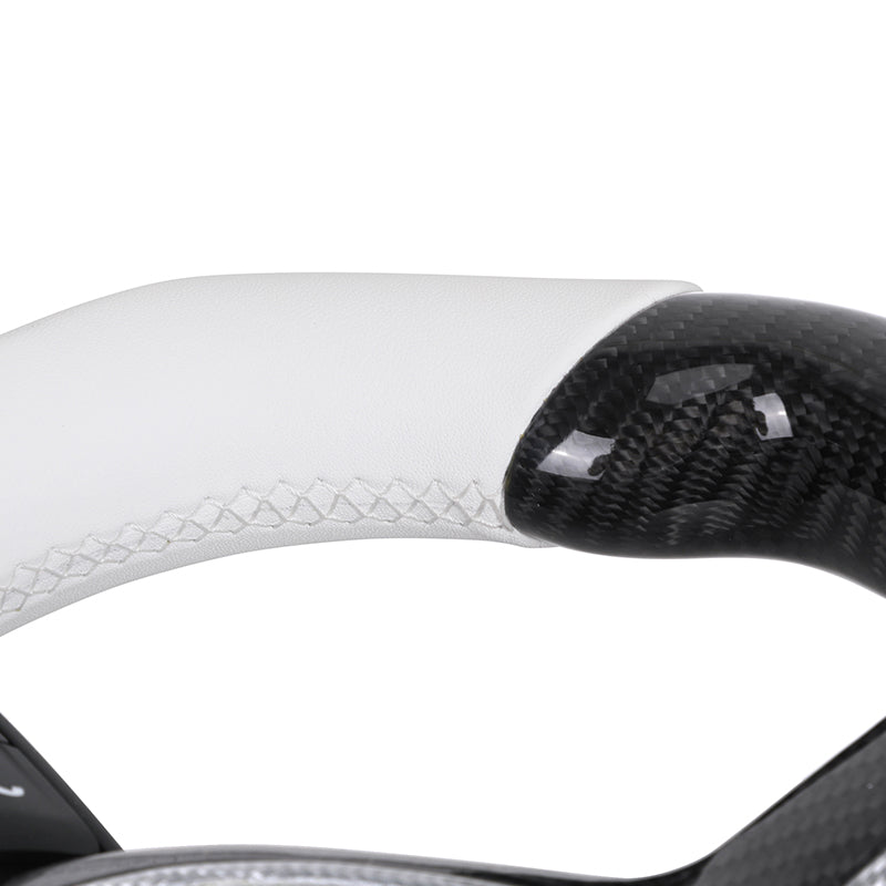 BMW Custom Steering Wheel For F series White Leather and Carbon Fibre