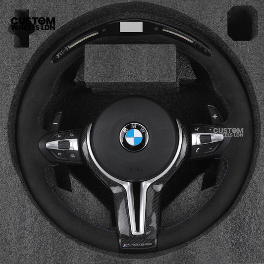 BMW Custom LED Steering Wheel – Alcantara & Carbon Fibre Trim| Fits F20 F22 F30 F32 F36 F10 F06 F13 X1 X3 X4 X5 X6 + More
