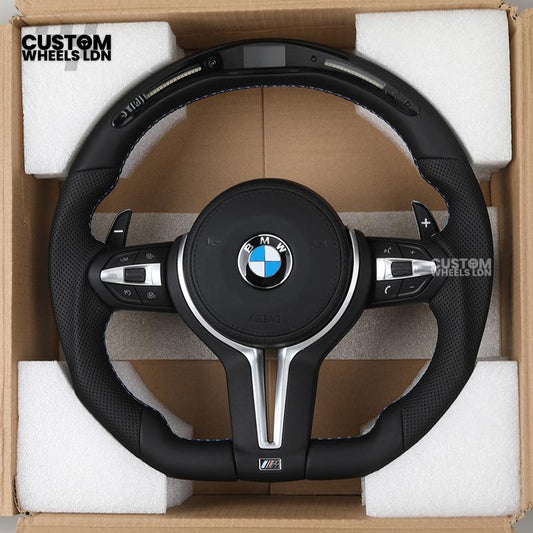 BMW Custom LED Steering Wheel – Smooth & Perforated Leather | Fits F20 F22 F30 F32 F36 F10 F06 F13 X1 X3 X4 X5 X6 + More