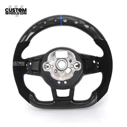 Volkswagen Mk7 Custom Steering Wheel Base – LED Display | Alcantara & Carbon Fibre | Core Frame Only