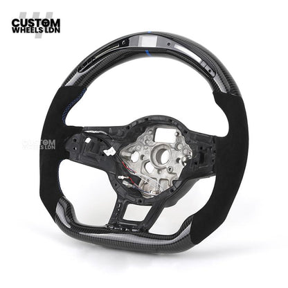 Volkswagen Mk7 Custom Steering Wheel Base – LED Display | Alcantara & Carbon Fibre | Core Frame Only
