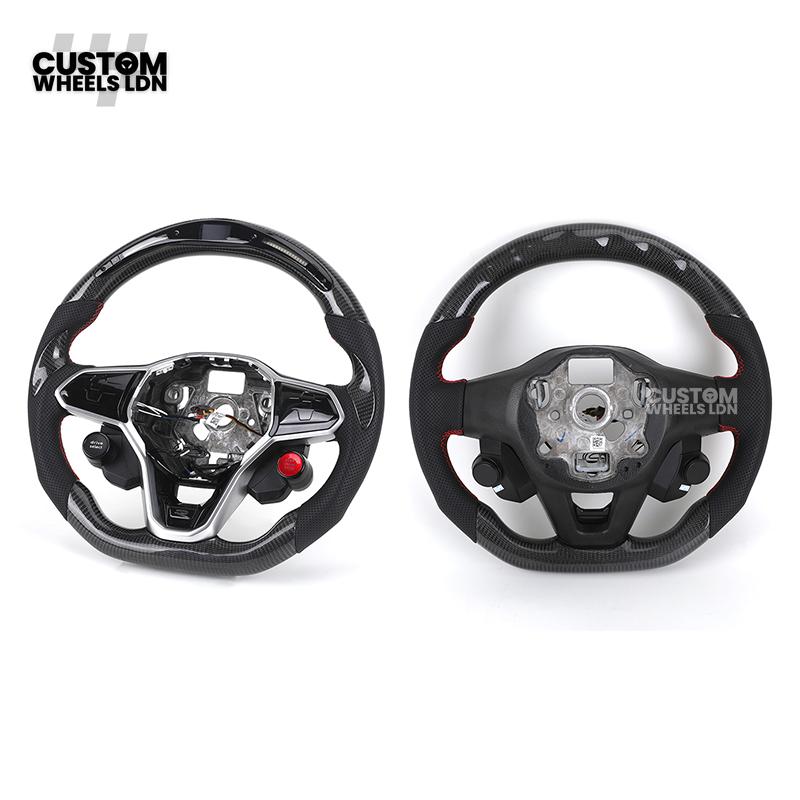VW MK8 Custom Steering Wheel – LED Display | Carbon Fibre | Start & Drive Select Buttons | Fits Golf GTI R Mk8 + more