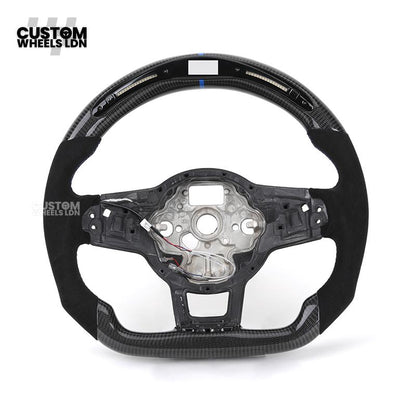 Volkswagen Mk7 Custom Steering Wheel Base – LED Display | Alcantara & Carbon Fibre | Core Frame Only