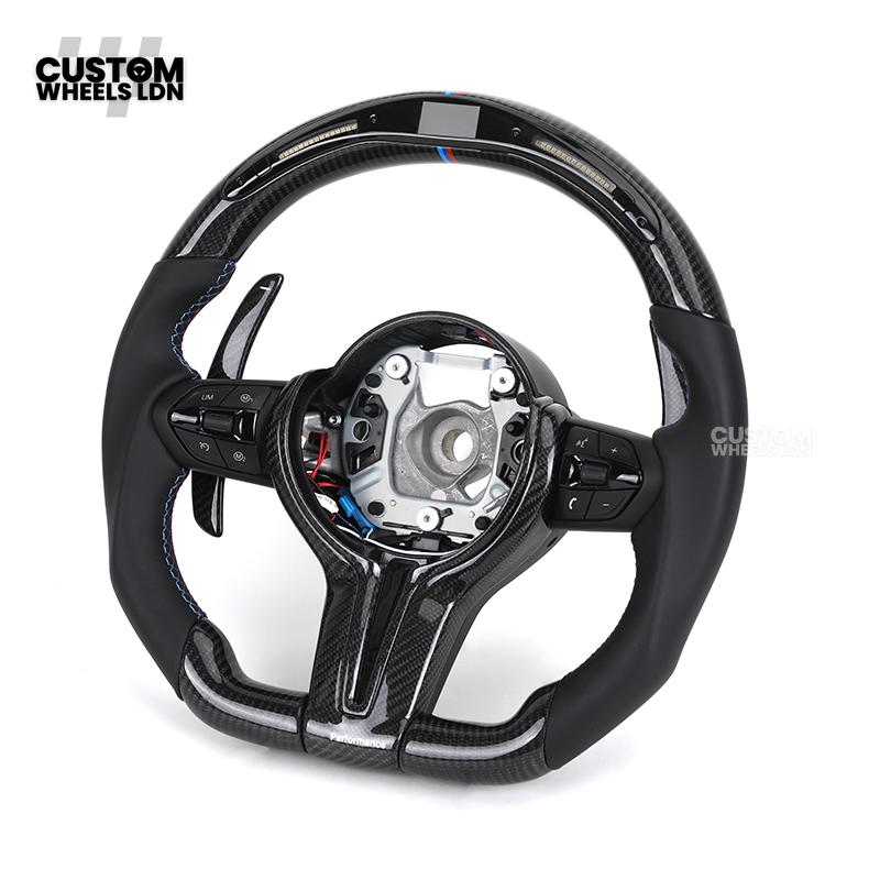 BMW Custom F-Series LED Carbon Fibre Steering Wheel – Smooth Grip | Fits F20 F22 F30 F32 F36 M2 M3 M4 + more