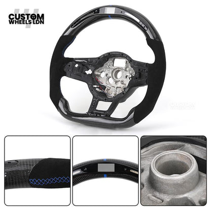 Volkswagen Mk7 Custom Steering Wheel Base – LED Display | Alcantara & Carbon Fibre | Core Frame Only