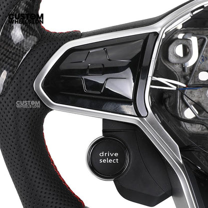 VW MK8 Custom Steering Wheel – LED Display | Carbon Fibre | Start & Drive Select Buttons | Fits Golf GTI R Mk8 + more