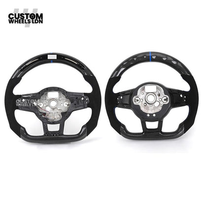 Volkswagen Mk7 Custom Steering Wheel Base – LED Display | Alcantara & Carbon Fibre | Core Frame Only