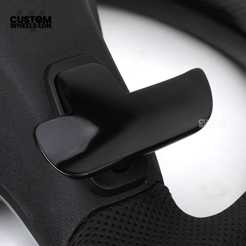 Mercedes Custom AMG Flat Bottom Steering Wheel – Perforated Leather & Carbon Fibre, LED Display, White Stitching, Brushed Silver Trim, Touch Control Buttons, AMG Badge | Fits C-Class, E-Class, CLS, GLC, GLE, G-Class + more | Plug & Play | Retrofit Upgrade