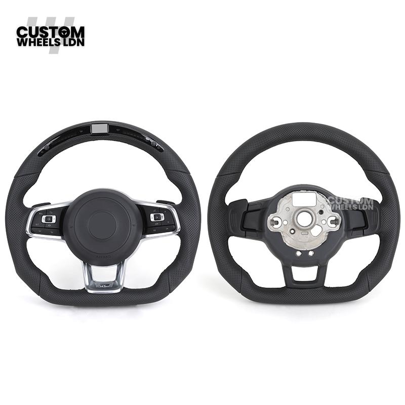 VW MK7 Custom Steering Wheel | LED Display, Perforated Leather, Carbon Fibre, Complete Plug & Play Wheel | Fits Golf MK7, GTI, R + more